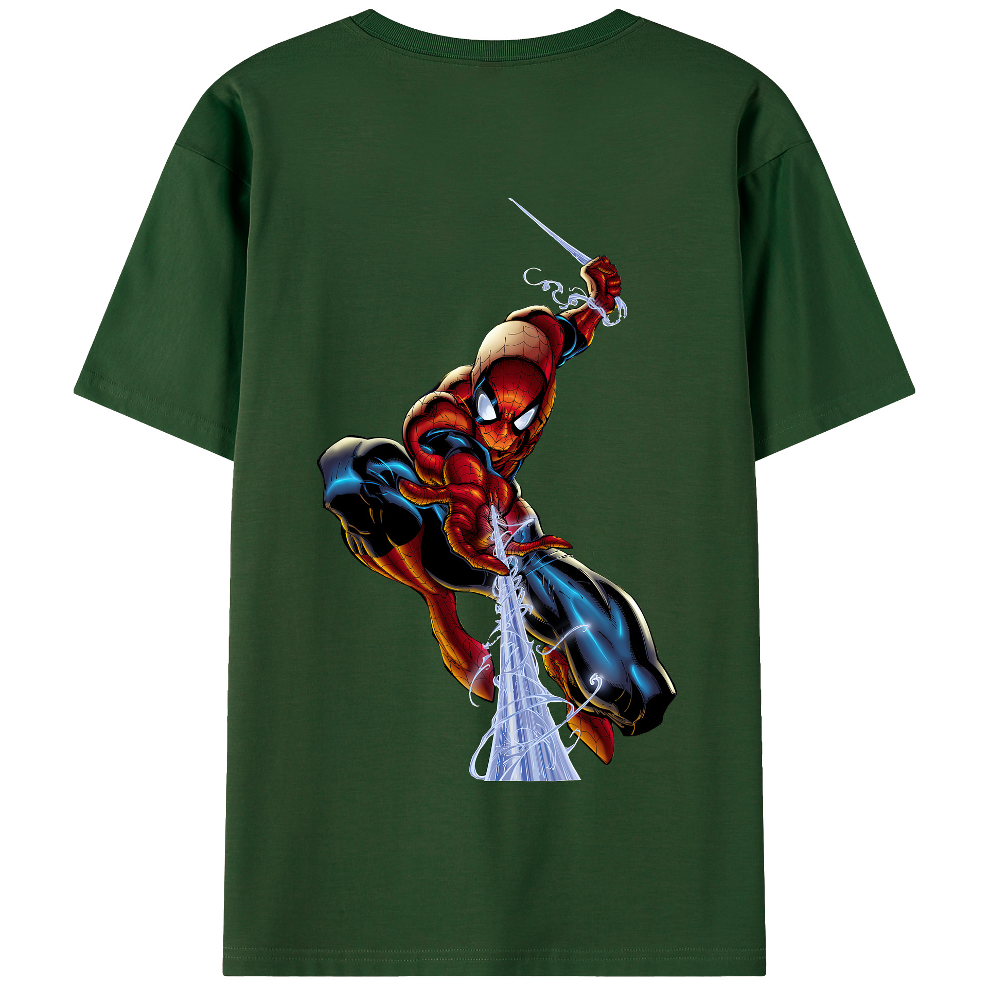 （画像用） Spider Man スパイダーマン 綿100％半袖Tシャツ（背面プリント）